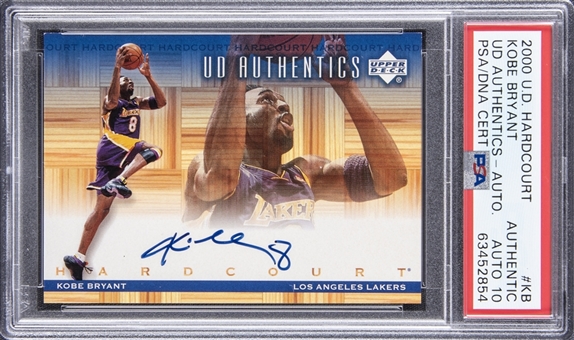 2000-01 UD Authentics #KB Kobe Bryant Autographed Card - PSA Authentic, PSA/DNA 10